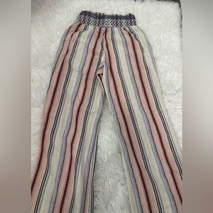 Women's Wide Leg striped pants. Casual Comfy High Waist Palazzo size small.